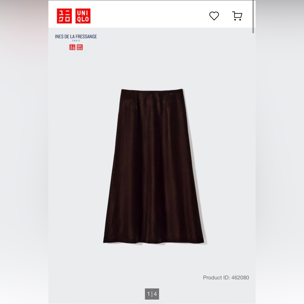 Uniqlo Velvet Brown A-line Skirt Size 6